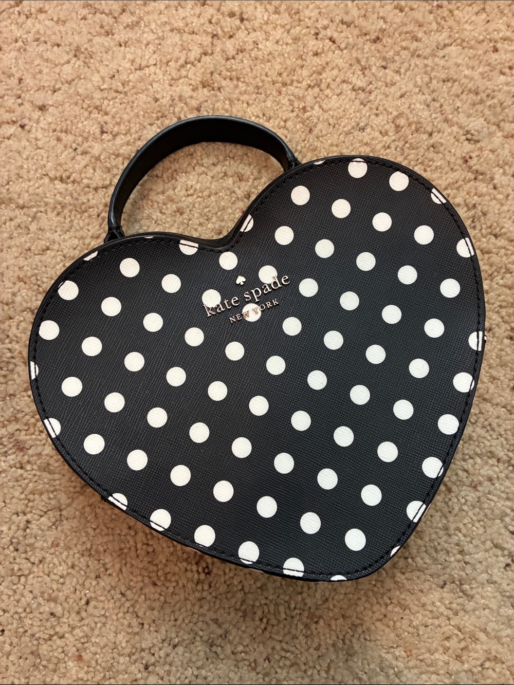 kate spade Black & White Polka Dot Heart Bag